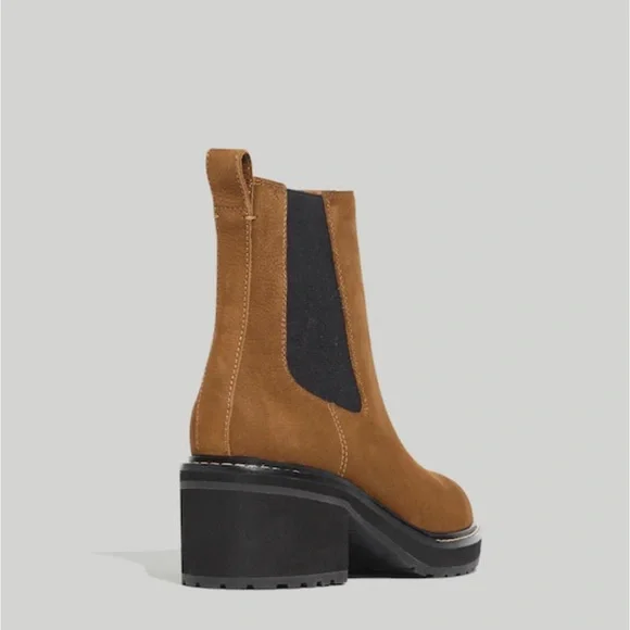 Women’s Madewell Carina Platform Tan Heeled Chelsea Boots - Picture 3 of 16